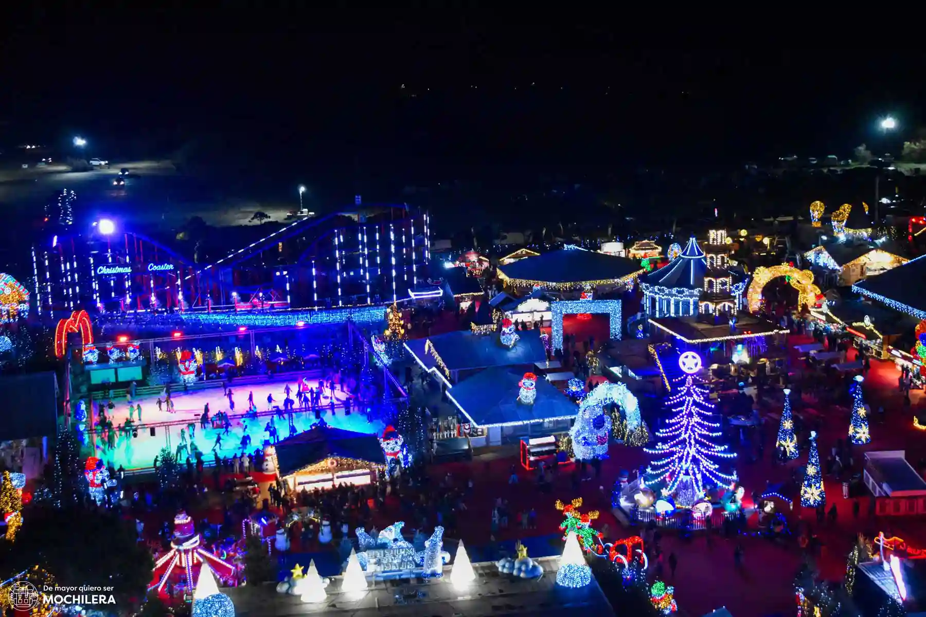 Vista de las atracciones en Le Village de Nöel Le Barcarès