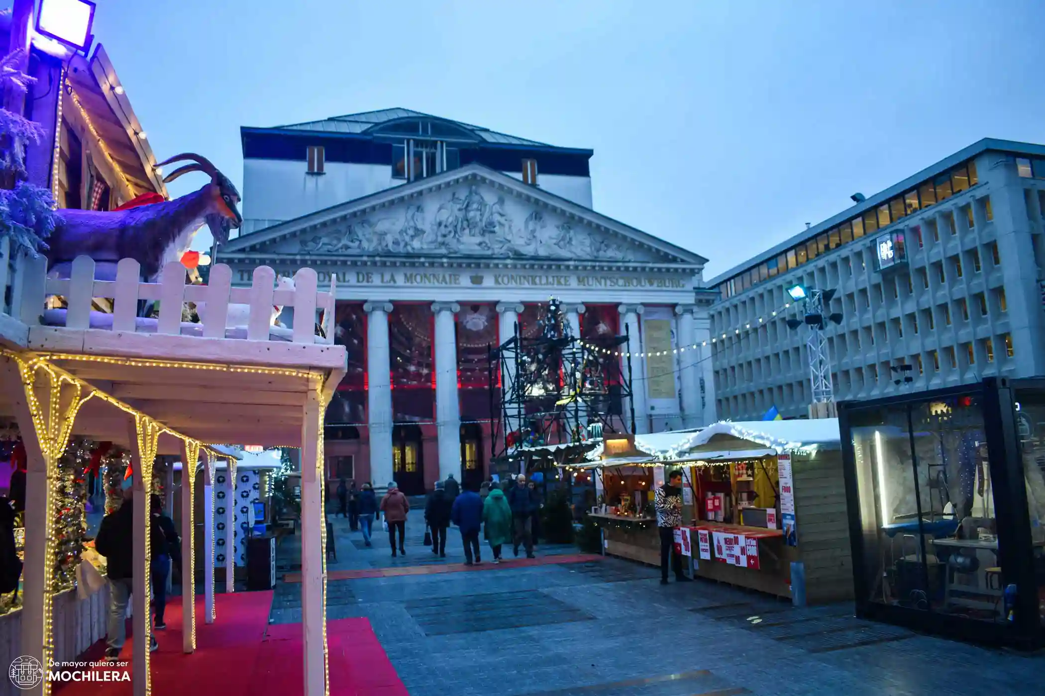 Mercadillo navideño de la Place de la Monnaie, Bruselas